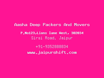 Aasha Deep Packers And Movers, Sirsi Road, Jaipur