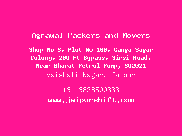 Agrawal Packers and Movers, Vaishali Nagar, Jaipur