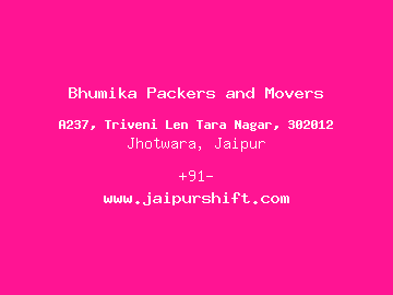 Bhumika Packers and Movers, Jhotwara, Jaipur