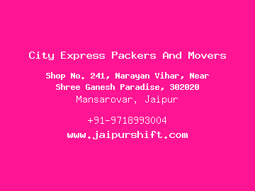 City Express Packers And Movers, Mansarovar, Jaipur