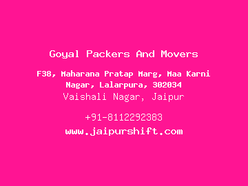 Goyal Packers And Movers, Vaishali Nagar, Jaipur