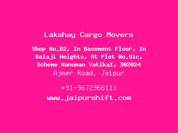 Lakshay Cargo Movers, Ajmer Road, Jaipur