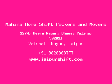 Mahima Home Shift Packers and Movers, Vaishali Nagar, Jaipur