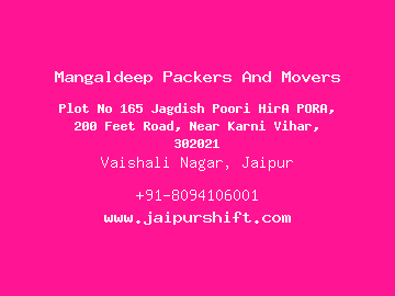 Mangaldeep Packers And Movers, Vaishali Nagar, Jaipur