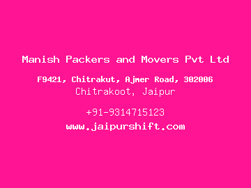 Manish Packers and Movers Pvt Ltd, Chitrakoot, Jaipur