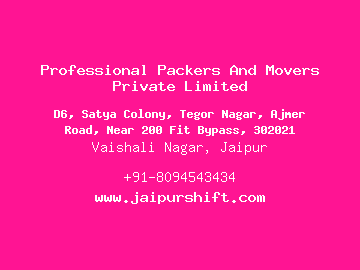 Professional Packers And Movers Private Limited, Vaishali Nagar, Jaipur