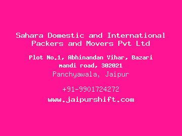 Sahara Domestic and International Packers and Movers Pvt Ltd, Panchyawala, Jaipur