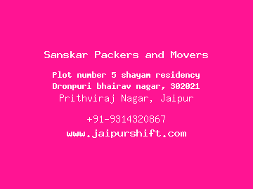 Sanskar Packers and Movers, Prithviraj Nagar, Jaipur