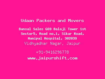Udaan Packers and Movers, Vidhyadhar Nagar, Jaipur