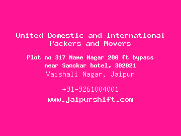 United Domestic and International Packers and Movers, Vaishali Nagar, Jaipur